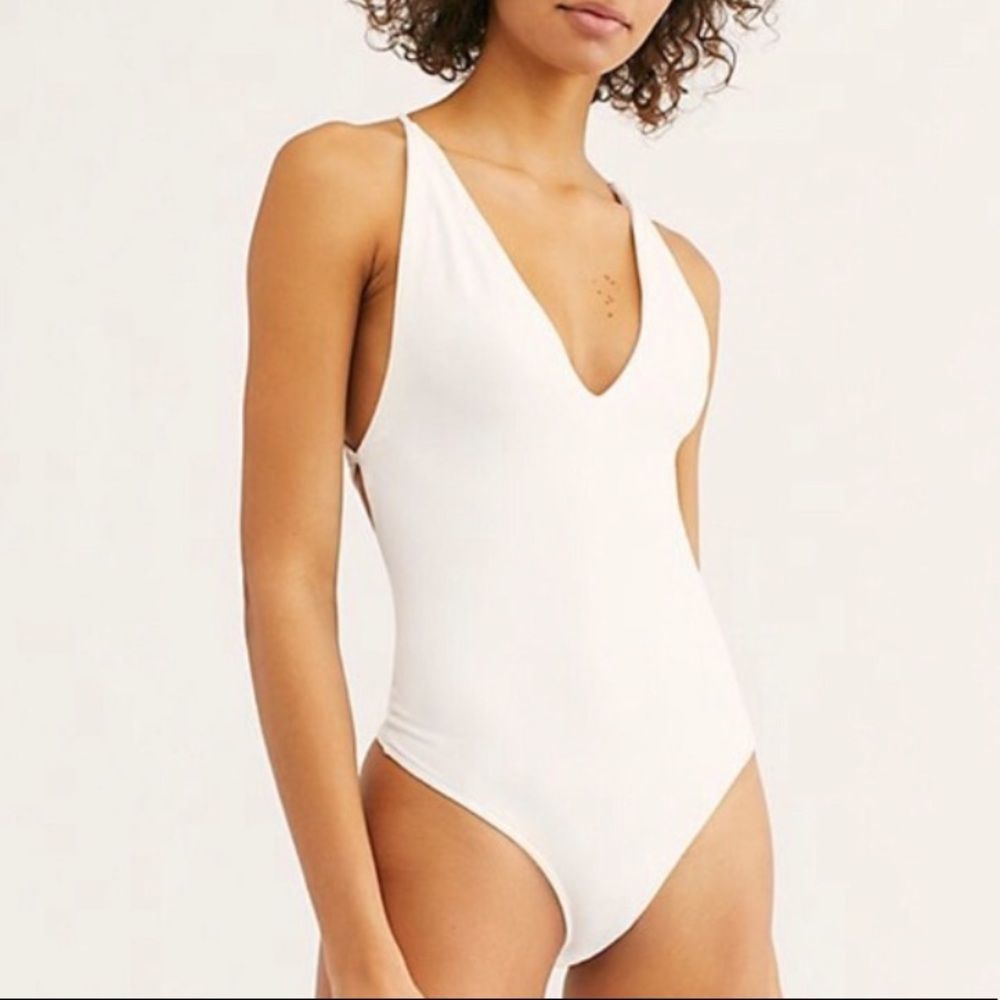 NWOT Free People backless low plunge bodysuit XS